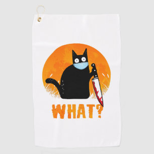 Serviette De Golf Chat noir Halloween Chat noir Halloween -