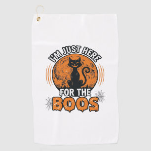 Serviette De Golf Chat noir Halloween ici pour les huées Vintage Shi
