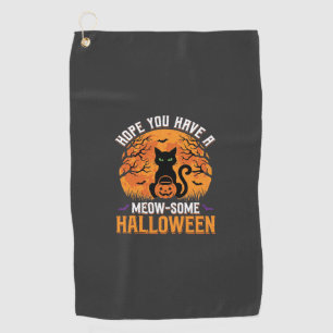 Serviette De Golf Chat Noir Halloween Incroyable