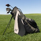 Serviette De Golf Chat noir mignon dans le style Mid Century (Vert)