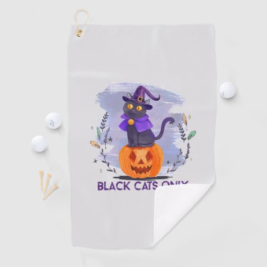 Serviette De Golf Chat noir uniquement (En situation)