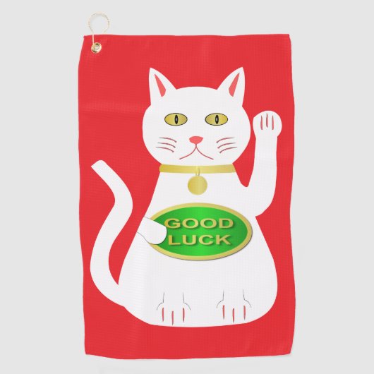Serviette De Golf Chat Oriental Lucky (Devant)