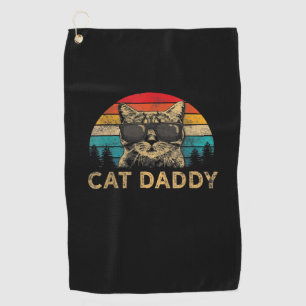 Serviette De Golf Chat Papa Vintage 80 Style Chat Rétro Disques
