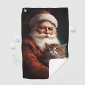 Serviette De Golf Chat Perse avec Noël Festif du Père Noël (En situation)