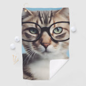 Serviette De Golf Chat Portant des lunettes (En situation)
