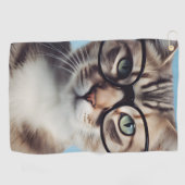 Serviette De Golf Chat Portant des lunettes (Horizontal)