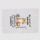 Serviette De Golf Chat Sarcastique - Drôle Orange Art (Horizontal)
