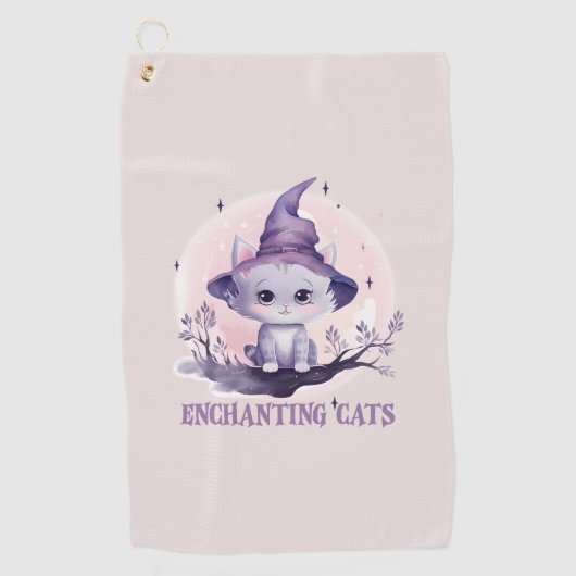 Serviette De Golf Chat sorcier enchanteur (Devant)