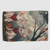 Serviette De Golf Chat Sphynx Halloween Épouvantable (Horizontal)