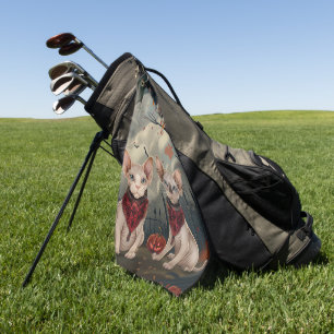 Serviette De Golf Chat Sphynx Halloween Épouvantable