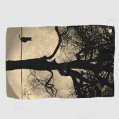 Serviette De Golf Chat sur un fil pleine lune (Horizontal)