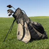 Serviette De Golf Chat sur un fil pleine lune (Vert)