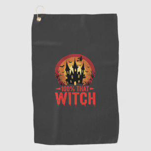 Serviette De Golf Château d'Halloween de cette sorcière à 100%