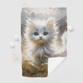 Serviette De Golf Chaton blanc précieux (En situation)