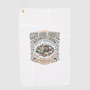 Serviette De Golf Chats avant les gens Chat Introverti Anti Social V