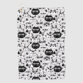 Serviette De Golf Chats blancs noirs face motif (Devant)