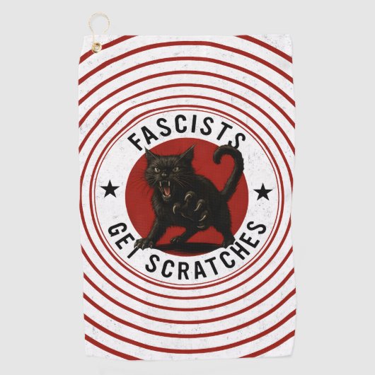 Serviette De Golf Chats Contre les Fascistes (Devant)