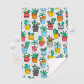 Serviette De Golf Chats dans les pots à fleurs (En situation)
