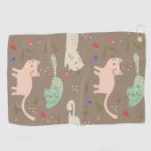 Serviette De Golf Chats de Noël mignons (Horizontal)