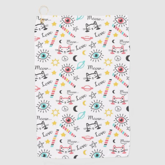 Serviette De Golf Chats de Sketchy (Devant)