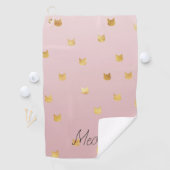 Serviette De Golf Chats en or Blush Rose Ombre (En situation)