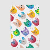 Serviette De Golf Chats et amis d'aquarelle (Devant)