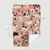 Serviette De Golf chats japonais Ukiyo-e Funny kitty (En situation)