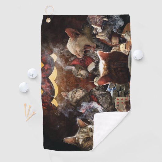Serviette De Golf Chats jouant au poker (En situation)
