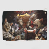 Serviette De Golf Chats jouant au poker (Horizontal)