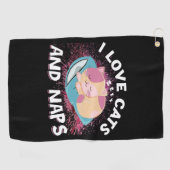 Serviette De Golf Chats marrants avec Citation Chat-Lover (Horizontal)