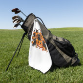 Serviette De Golf Chats noirs mignons en Citrouille Halloween Night  (Vert)