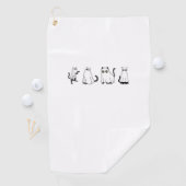 Serviette De Golf Chats noirs mignons en costume fantôme Femmes et h (En situation)