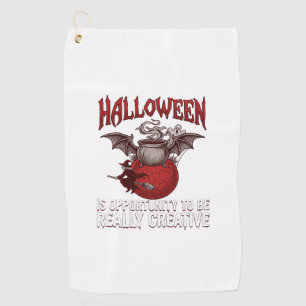 Serviette De Golf Chaudière ailée de chauve-souris d'Halloween Sorci
