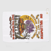 Serviette De Golf Chaudière de chat de fantôme de citrouilles Devene (Horizontal)