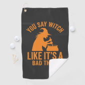 Serviette De Golf Chaudron De Sorcière Drôle Halloween (En situation)