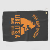 Serviette De Golf Chaudron De Sorcière Drôle Halloween (Horizontal)