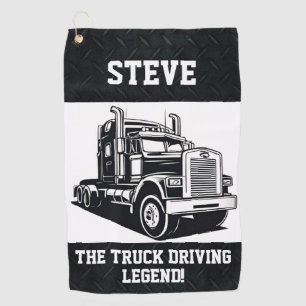 Serviette De Golf Chauffeur de Camion Semi Drôle Nom Personnalisé