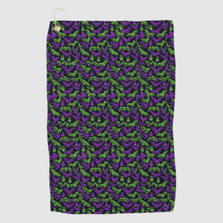 Serviette De Golf Chauves-souris vertes violettes néon colorées Hall