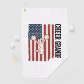 Serviette De Golf Cheer Grandpa Patriotic Vintage Flag Shirt Design_ (En situation)