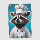 Serviette De Golf Chef Raccoon (Devant)