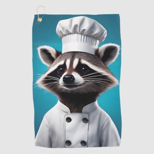 Serviette De Golf Chef Raccoon (Devant)