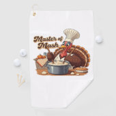 Serviette De Golf Chef rétro Turquie Thanksgiving T-Shirt surdimensi (En situation)