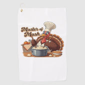 Serviette De Golf Chef rétro Turquie Thanksgiving T-Shirt surdimensi (Devant)