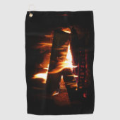 Serviette De Golf Cheminée Chaleureuse Photographie de scène hiverna (Devant)