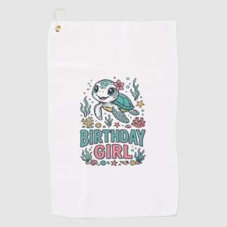 Serviette De Golf Chemise à gravure vintage tortue marine de fille d