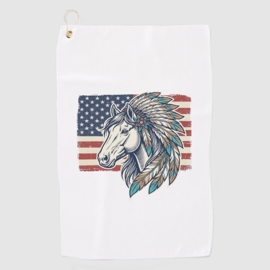 Serviette De Golf Chemise à manches courtes de conception de cheval (Devant)