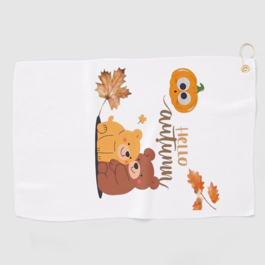 Serviette De Golf Chemise Automne, Chemise Thanksgiving, Pumpki Auto (Horizontal)