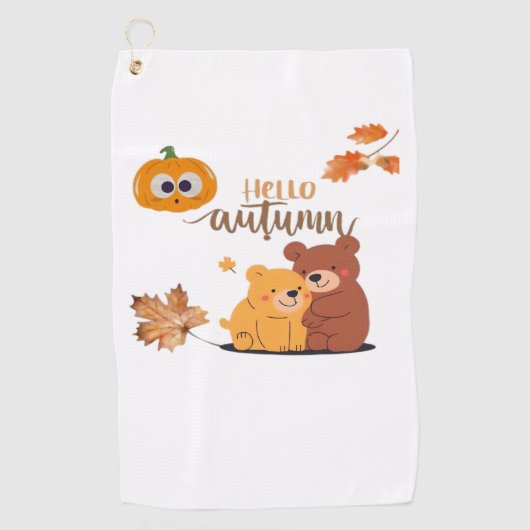 Serviette De Golf Chemise Automne, Chemise Thanksgiving, Pumpki Auto (Devant)