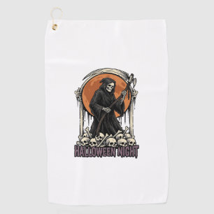 Serviette De Golf Chemise blanche gravure vintage Halloween Faucheur
