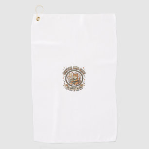 Serviette De Golf Chemise d'art vectoriel vintage Café et chats Chat